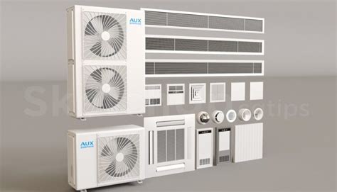 11435 Sketchup Model Of Air Conditioner And Tower Fan For Download Sketchup Models For Free