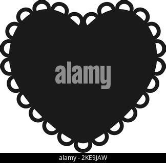 Scalloped Edge Heart Shape Simple Heart Scalloped Border Fabric Laces