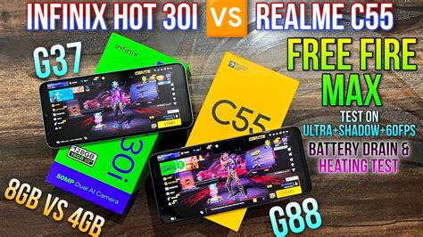 Realme C55 Infinix Hot 30i Free Fire Max Detail Compare Drain