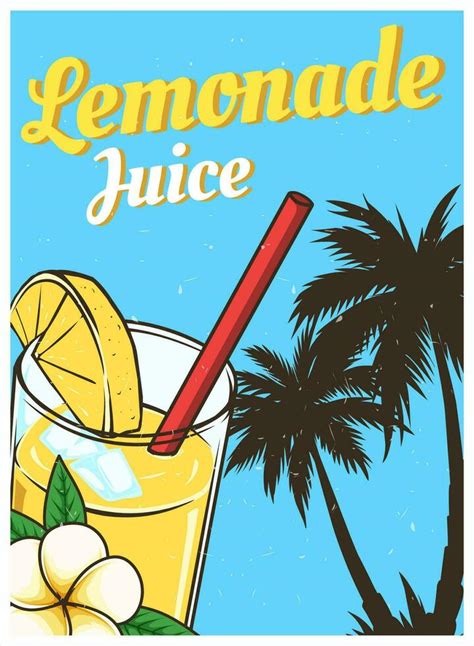 lemonade juice poster design  print  vector art  vecteezy