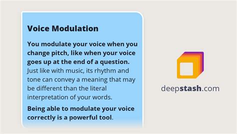 Voice Modulation - Deepstash