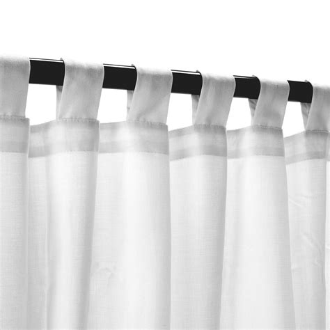 Sheer Snow Sunbrella Outdoor Curtains With Tabs