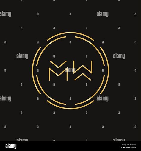 Initial Mw Letter Logo Design Vector Template Abstract Letter Mw Logo