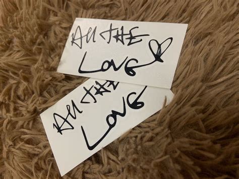 “all The Love” Sticker Decal Harry Styles Handwriting Hobbies And Toys Stationary And Craft Art