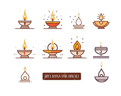 Premium Vector | Diya icons for Diwali festival of India