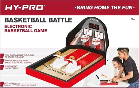 NUOVO HY PRO ELECTRONIC Basketball Battle Game Hypro Tavolo In Legno