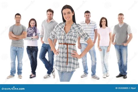 Portrait De Groupe Des Jeunes Heureux Image Stock Image Du Européen