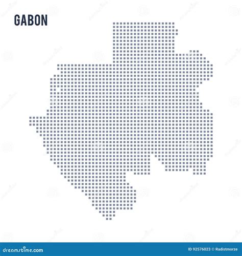 Pixel Map Of Gabon Vector Dotted Map Of Gabon Isolated On White