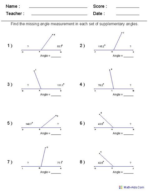 Angles Worksheet For Grade 2 Students To Practice Their Math Skills And