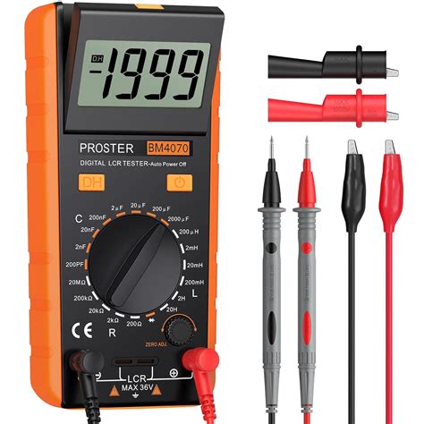 Proster LCR Meter LCD Tester Capacità Induttanza Resistenza Misuratore