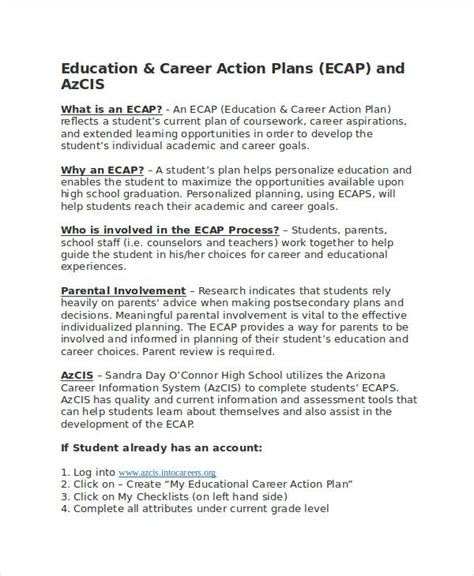 Sample Career Plan Template