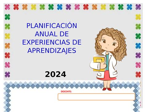 Planificaci N Anual De Experiencias De Aprendizaje Docente