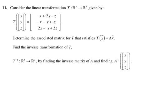 Solved 1 Consider The Linear Transformation T R3→r3 Given