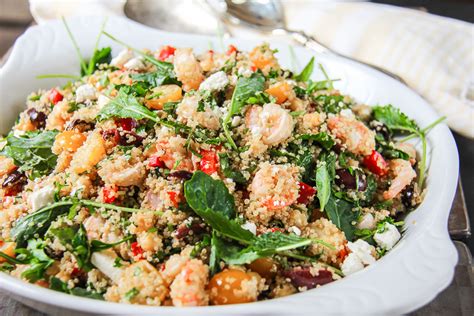 Healthy Delicious Mediterranean Quinoa Salad With Shrimp Sumptuous