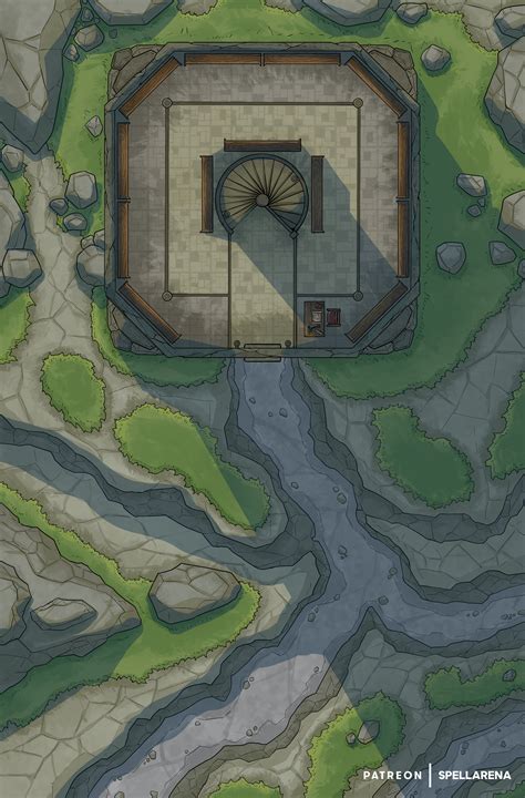 Giant Watchtower 25x38 Battlemap Oc Rdnd