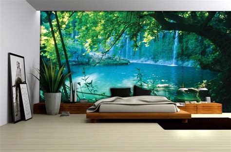 Tropical Waterfall Lagoon Forest Photo Wallcovering Bol