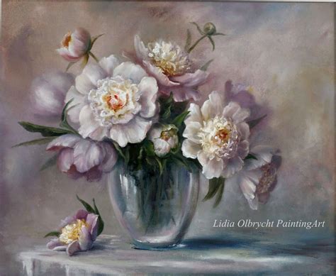 Kwiaty Peonie Piwonie W Wazonie Lidia Olbrycht TouchofArt