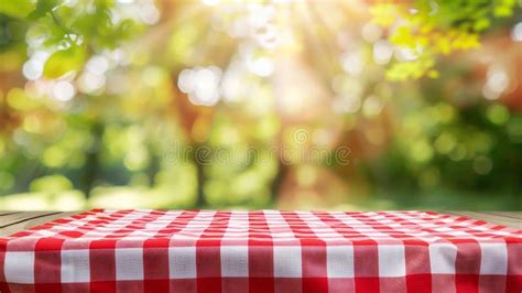 Generative AI Food Background Picnic Table with Tablecloth for Food ...