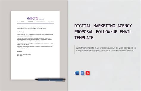 Digital Marketing Agency Proposal Follow Up Email Template In Word PDF