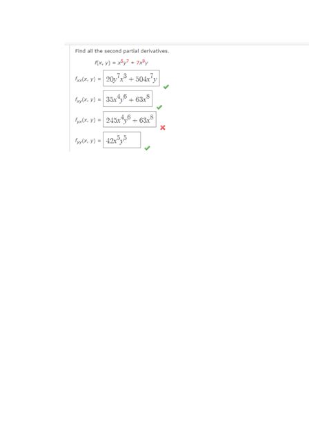 Solved Find All The Second Partial Derivatives