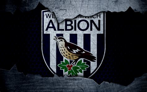 Download Wallpapers West Bromwich Albion 4k Football Premier League England Emblem Logo