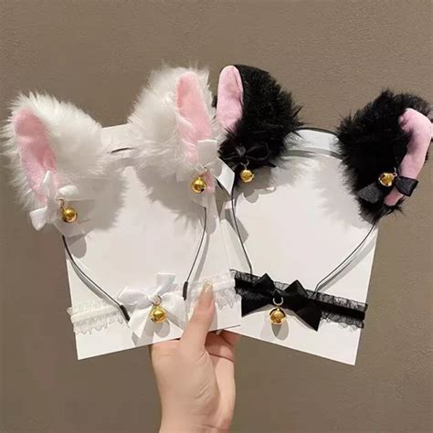 Sexy Cat Ears Headband For Women Girls Lace Bow Necklace Plush Hairband Cosp Yf £4 30 Picclick Uk