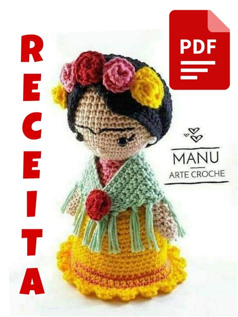 Receita Pdf Frida Kahlo Amigurumi Elo Produtos Especiais