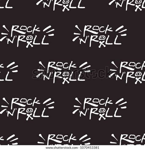 Rock Roll Seamless Pattern Rocknroll Text Stock Vector Royalty Free 1070453381 Shutterstock