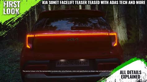 Kia Sonet Facelift Teaser Teased With Adas Tech Gets Seltos Like