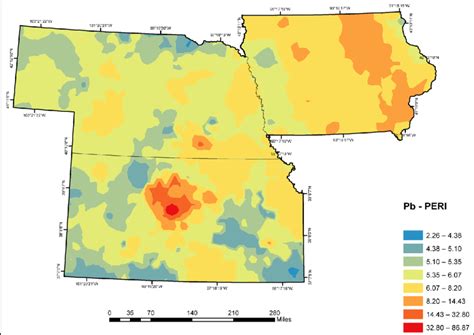 Spatial Distribution Maps Show Peri Of Pb In The Surface Soil In Study