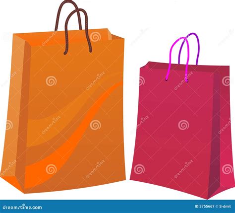 Two Shopping Bags Stock Vector Illustration Of Empty