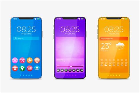 Realistisches design für smartphone neues modell mit anwendungen