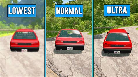 BeamNG Drive Ultra Vs Normal Vs Lowest Graphics Comparison YouTube