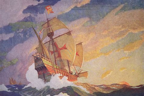 Christopher Columbus Ship Painting at PaintingValley.com | Explore collection of Christopher ...