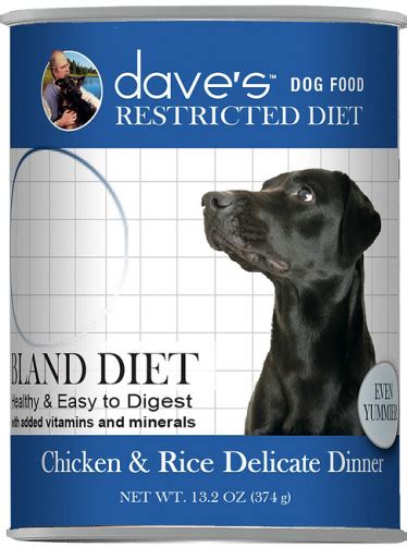 Dave's Restricted Bland Diet Chicken & Rice Delicate Dinner Canned Dog ...