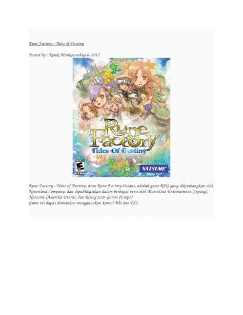 DOCX Walkthrough Rune Factory Tides Of Destiny DOKUMEN TIPS