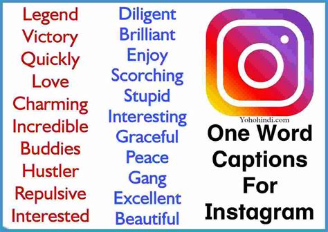 650 Best One Word Captions For Instagram 2023 YohoHindi