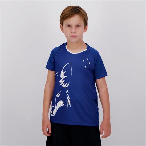 Camisa Cruzeiro Shield Infantil Azul FutFanatics