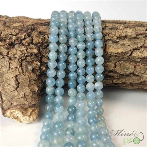 Calcite Bleue A En Perles Rondes 6mm Fil Complet Mine Pro