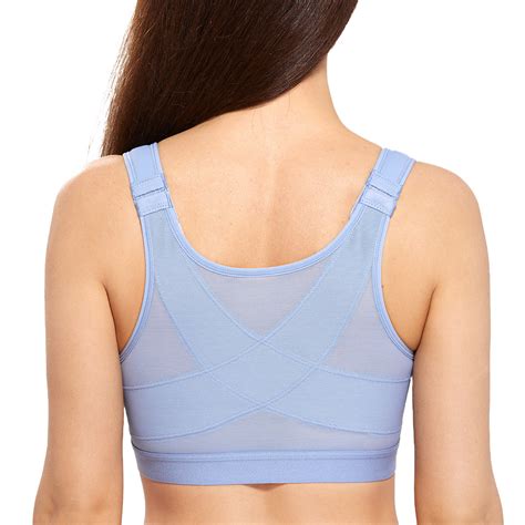 Delimira Womens Full Coverage Front Closure Bra Wire Free Back Support