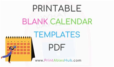 Free Printable Blank Calendar Templates [PDF] - Printables Hub