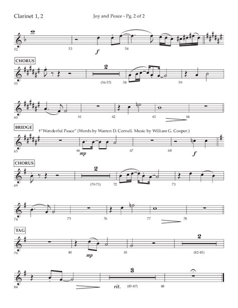 Joy And Peace Choral Anthem SATB Clarinet Sheet Music PDF Lifeway