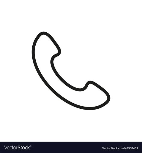 Handset Call Icon Line Style Phone Or Telephone Vector Image