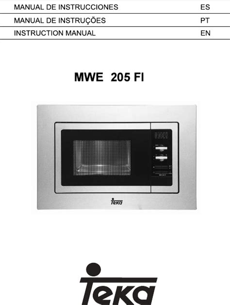 Manual De Uso Teka MWE 205 FI Microondas