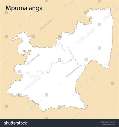 High Quality Map Mpumalanga Region South Stock Vector Royalty Free