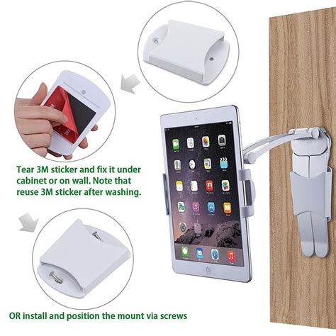 Wall Mount Tablet Wall Mount Holder Hang Bracket Screen 360 Degree Rotation Desktop Tablets ...