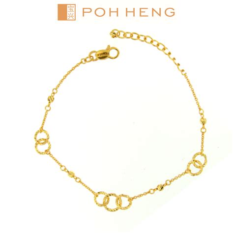 Poh Heng Jewellery 22k Loop Bracelet In Yellow Gold [price By Weight] Shopee Singapore