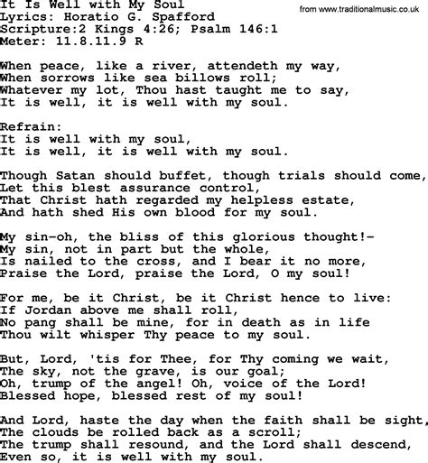 Good Old Hymns It Is Well With My Soul Lyrics Sheetmusic Midi