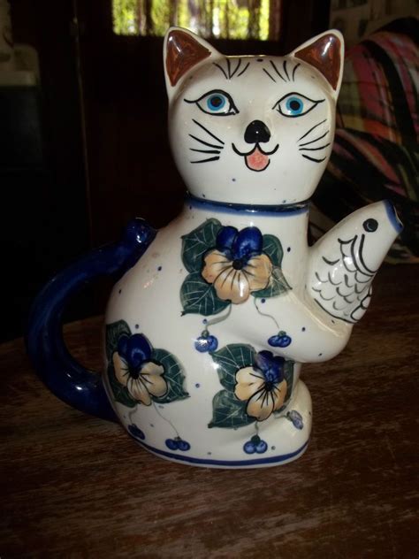 Teapots And Cups Teacups Fisher Tea Salt Novelty Teapots Cat