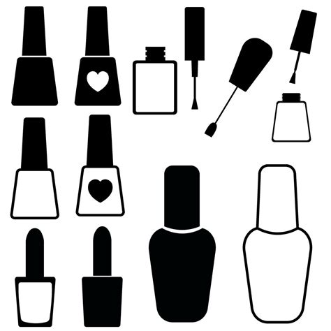 Nail Polish Vector Icon Set Manicure Illustration Sign Collection